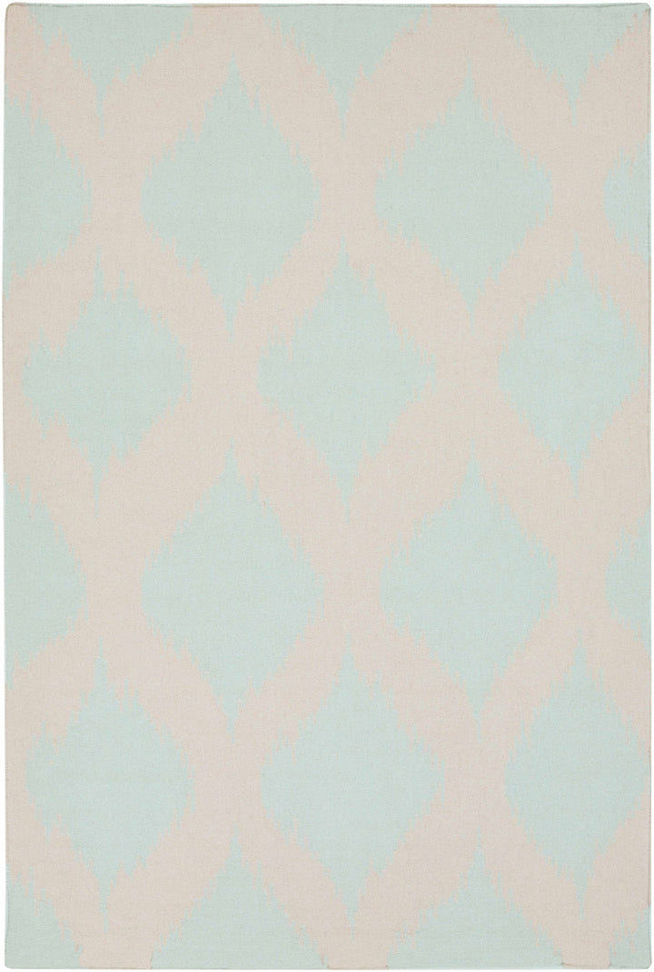 Warda Beige And Blue Modern Style Hand Woven Wool Area Rug - The Rug Decor
