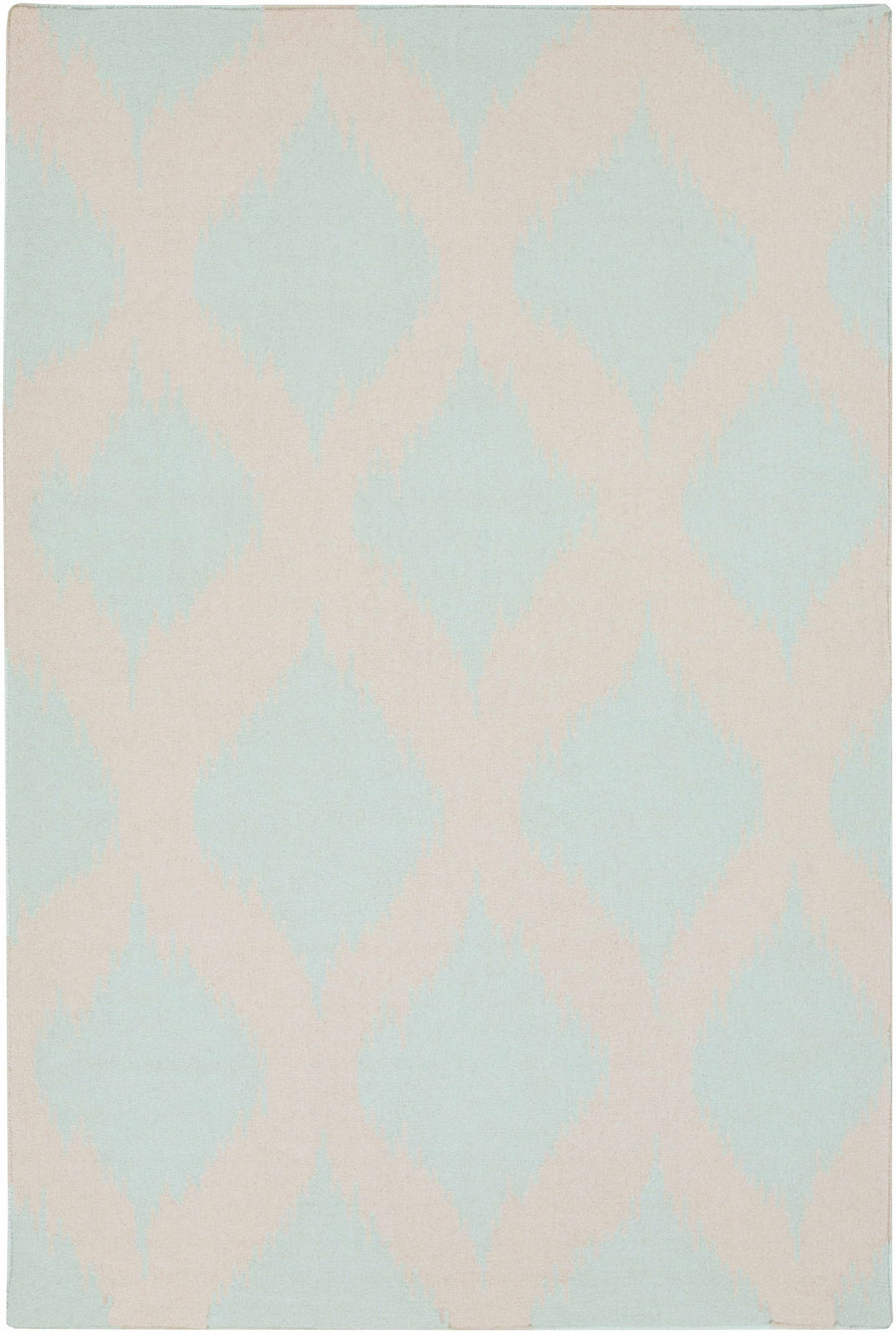 Warda Beige And Blue Modern Style Hand Woven Wool Area Rug - The Rug Decor