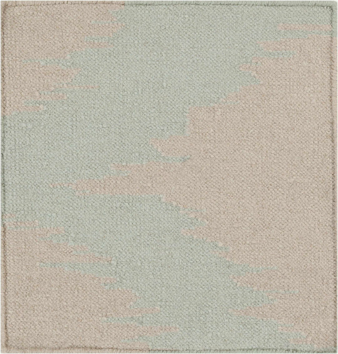Warda Beige And Blue Modern Style Hand Woven Wool Area Rug - The Rug Decor