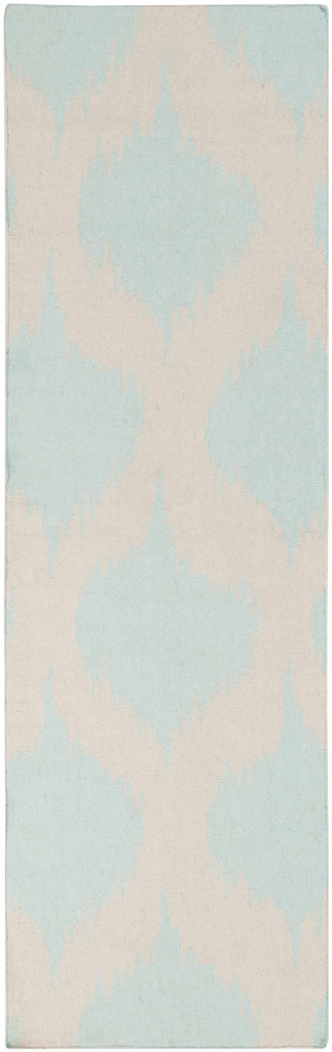 Warda Beige And Blue Modern Style Hand Woven Wool Area Rug - The Rug Decor