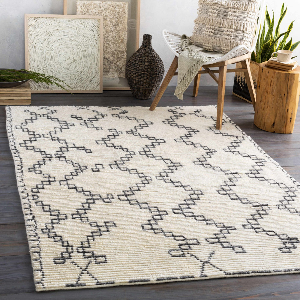 Wardell Modern Style Charcoal And Ivory Hand Woven Area Rug - The Rug Decor
