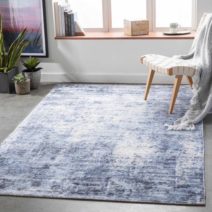 Wardle Contemporary Abstract Design Gray And Navy Rug - The Rug Decor