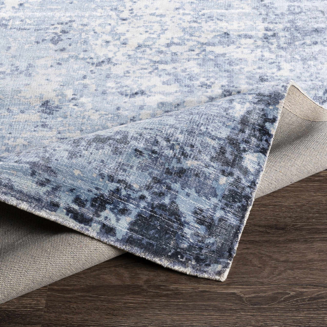 Wardle Contemporary Abstract Design Gray And Navy Rug - The Rug Decor