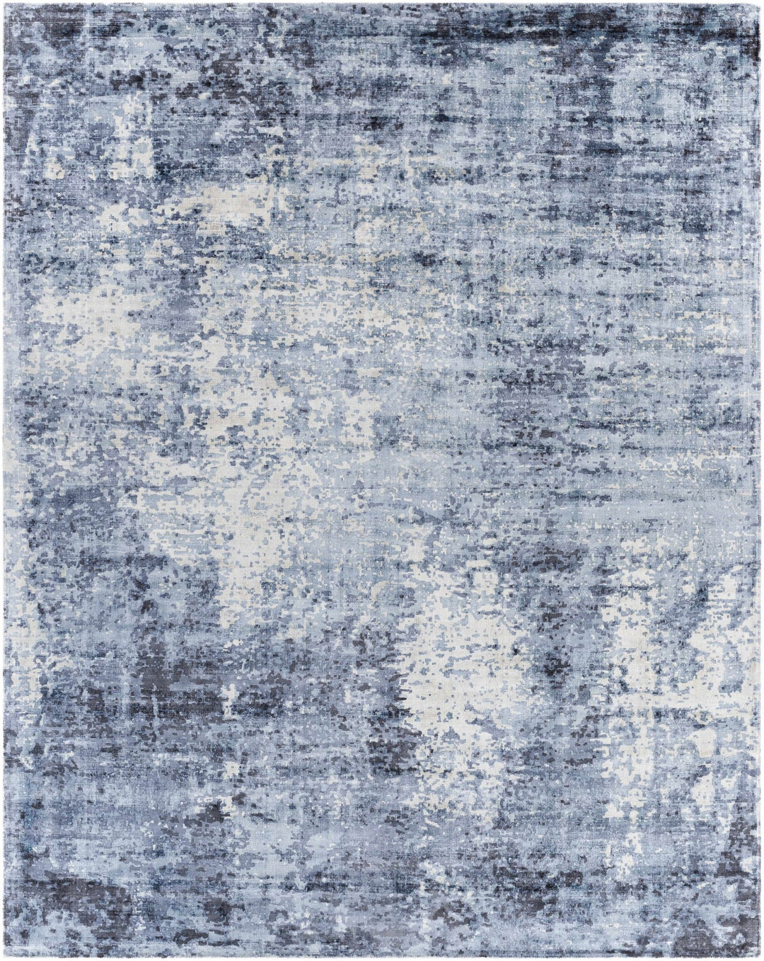 Wardle Contemporary Abstract Design Gray And Navy Rug - The Rug Decor
