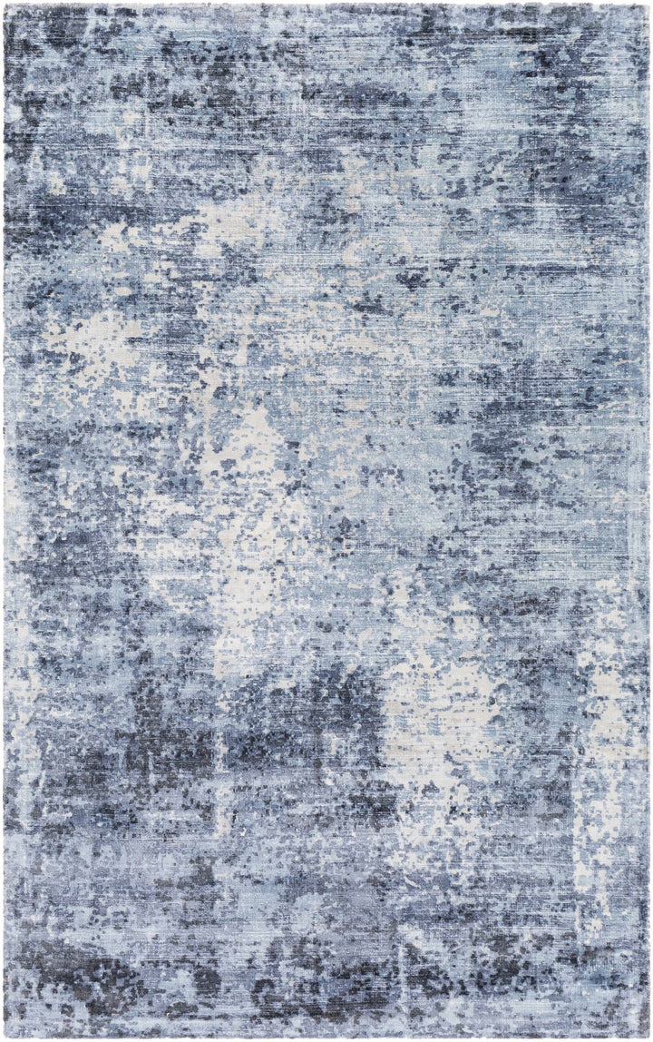 Wardle Contemporary Abstract Design Gray And Navy Rug - The Rug Decor