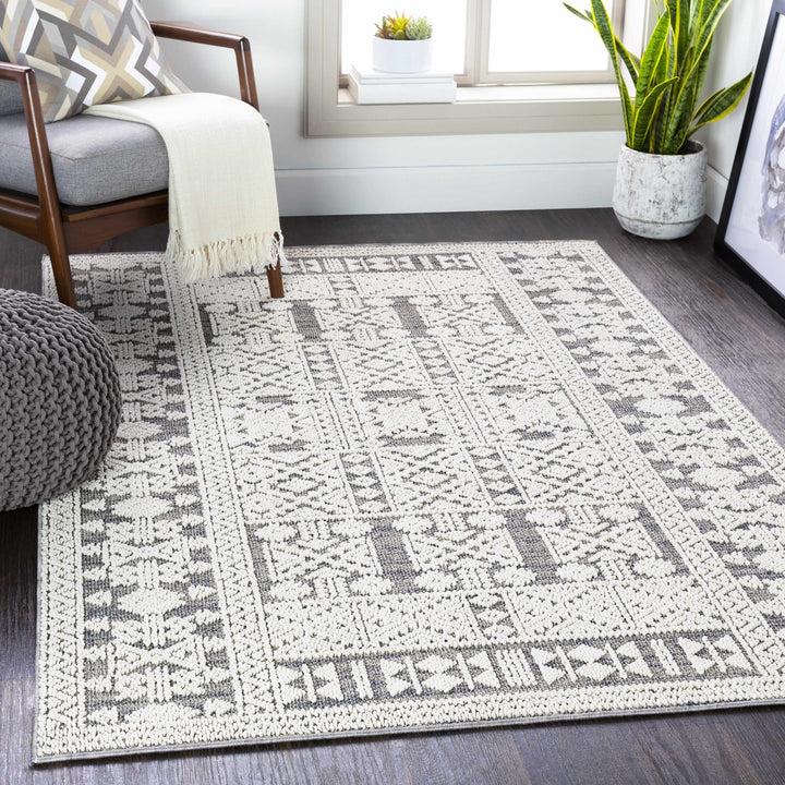Ware Bohemian Style Gray And Ivory Outdoor Rug - The Rug Decor