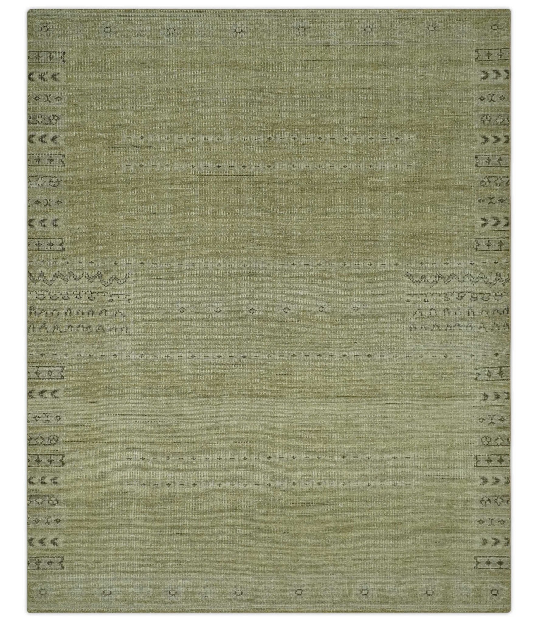 Warm Contemporary Olive and Brown 8x10 Design Wool area rug – The Rug Decor