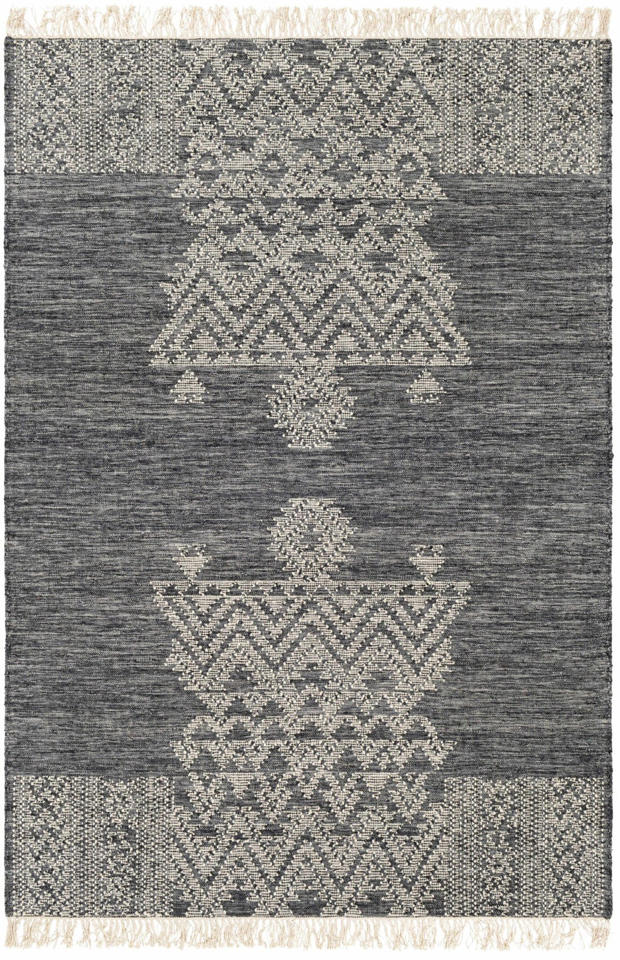 Warrawee Modern Style Charcoal And Ivory Hand Woven Area Rug - The Rug Decor