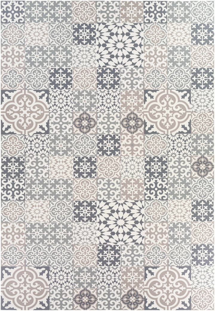 Warsop Gray And White Modern Style Area Rug