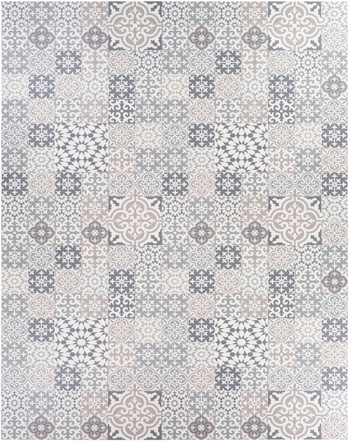 Warsop Gray And White Modern Style Area Rug