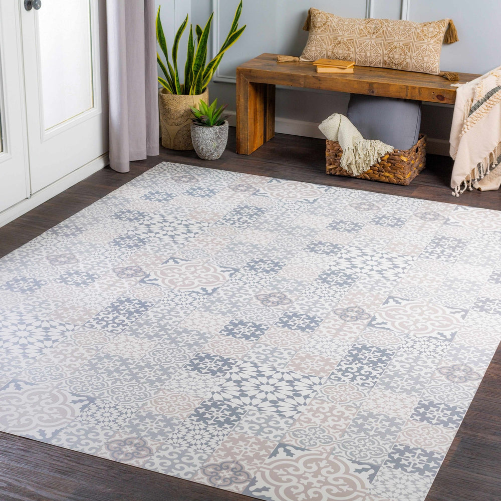 Warsop Gray And White Modern Style Area Rug - The Rug Decor