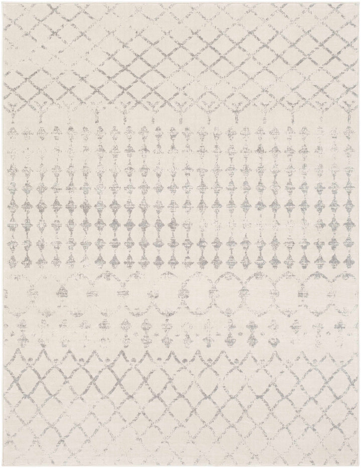 Warton Modern Geometrical Design Ivory And Gray Area Rug