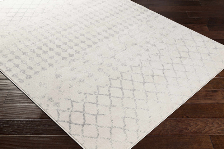 Warton Modern Geometrical Design Ivory And Gray Area Rug