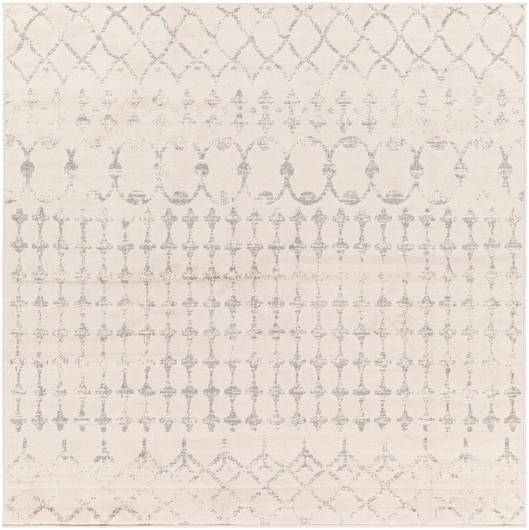 Warton Modern Geometrical Design Ivory And Gray Area Rug