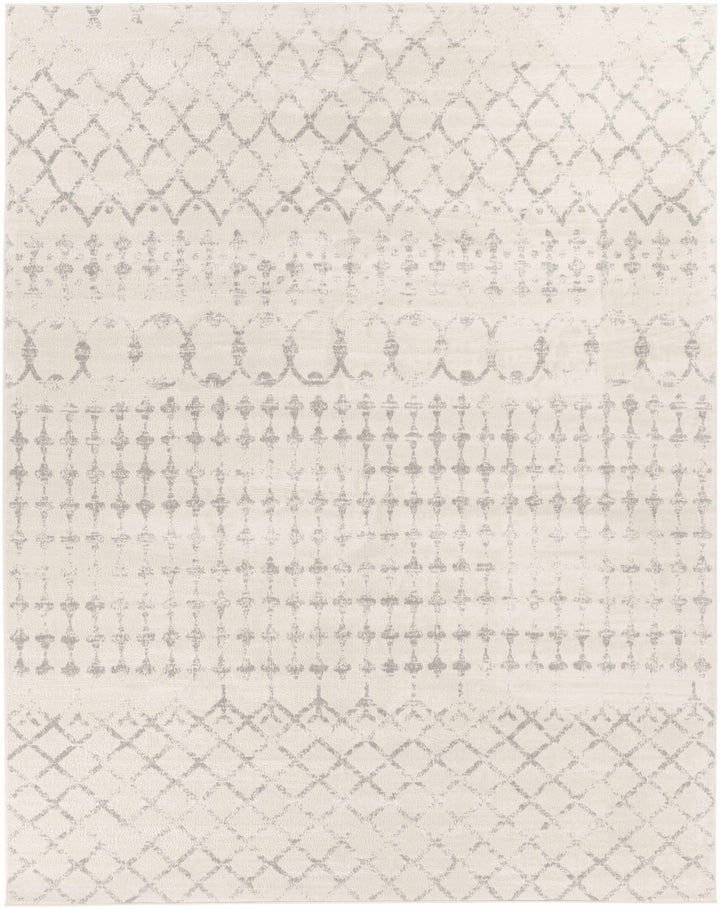 Warton Modern Geometrical Design Ivory And Gray Area Rug