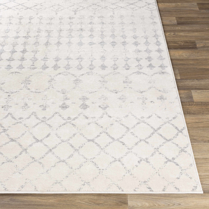 Warton Modern Geometrical Design Ivory And Gray Area Rug