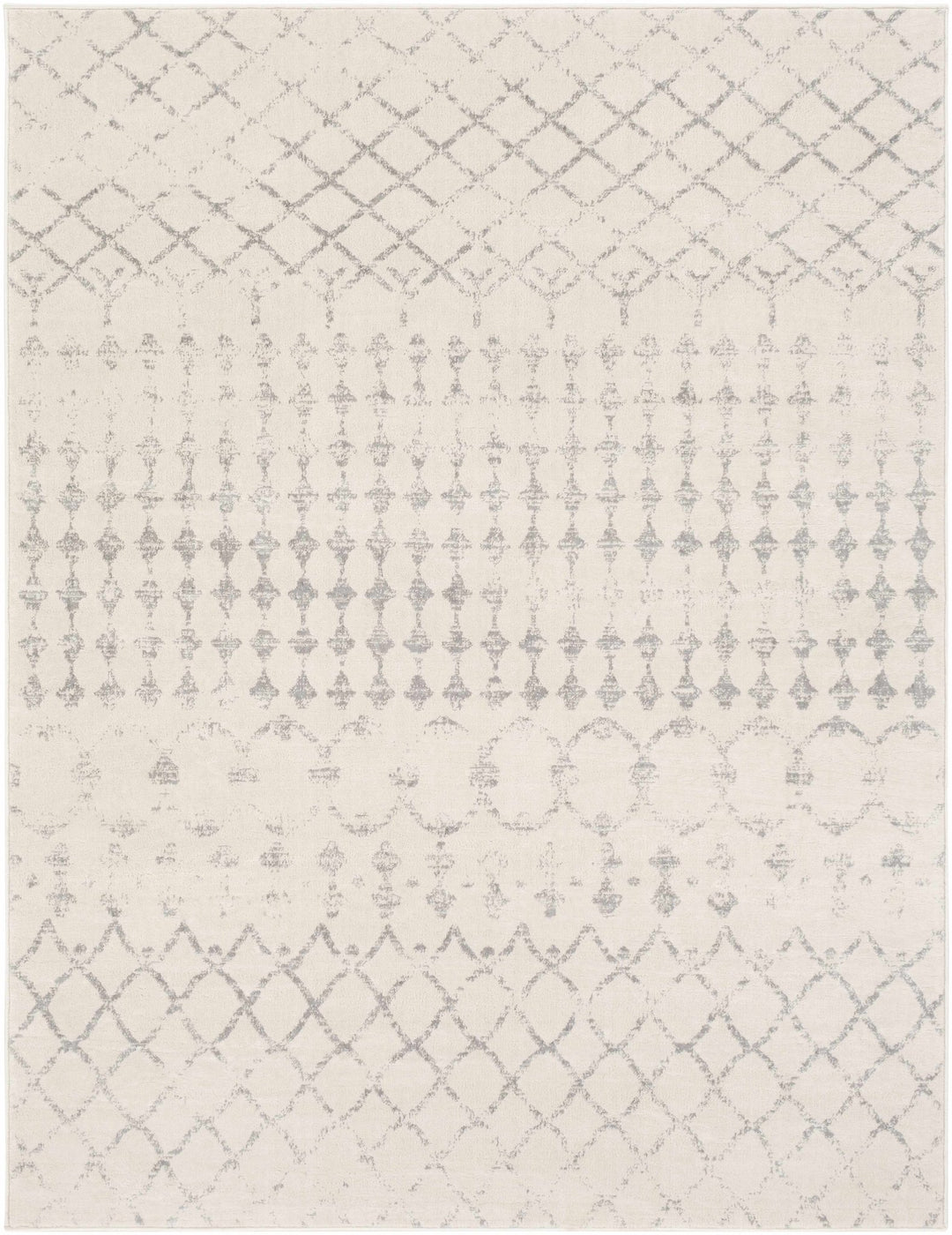 Warton Modern Geometrical Design Ivory And Gray Area Rug - The Rug Decor