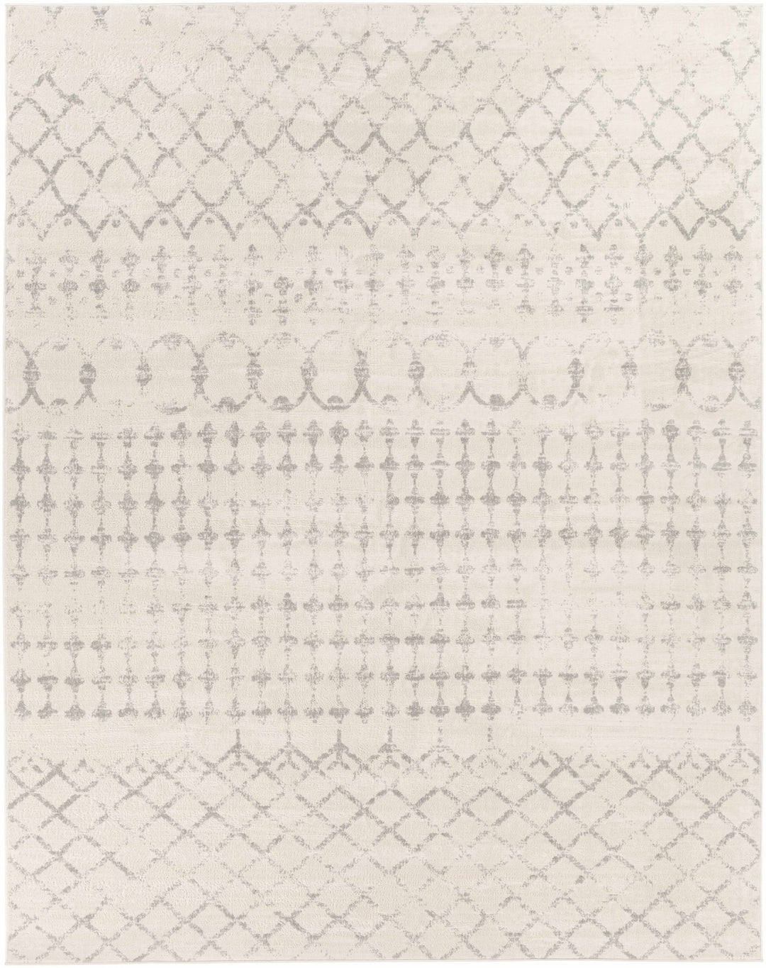 Warton Modern Geometrical Design Ivory And Gray Area Rug - The Rug Decor