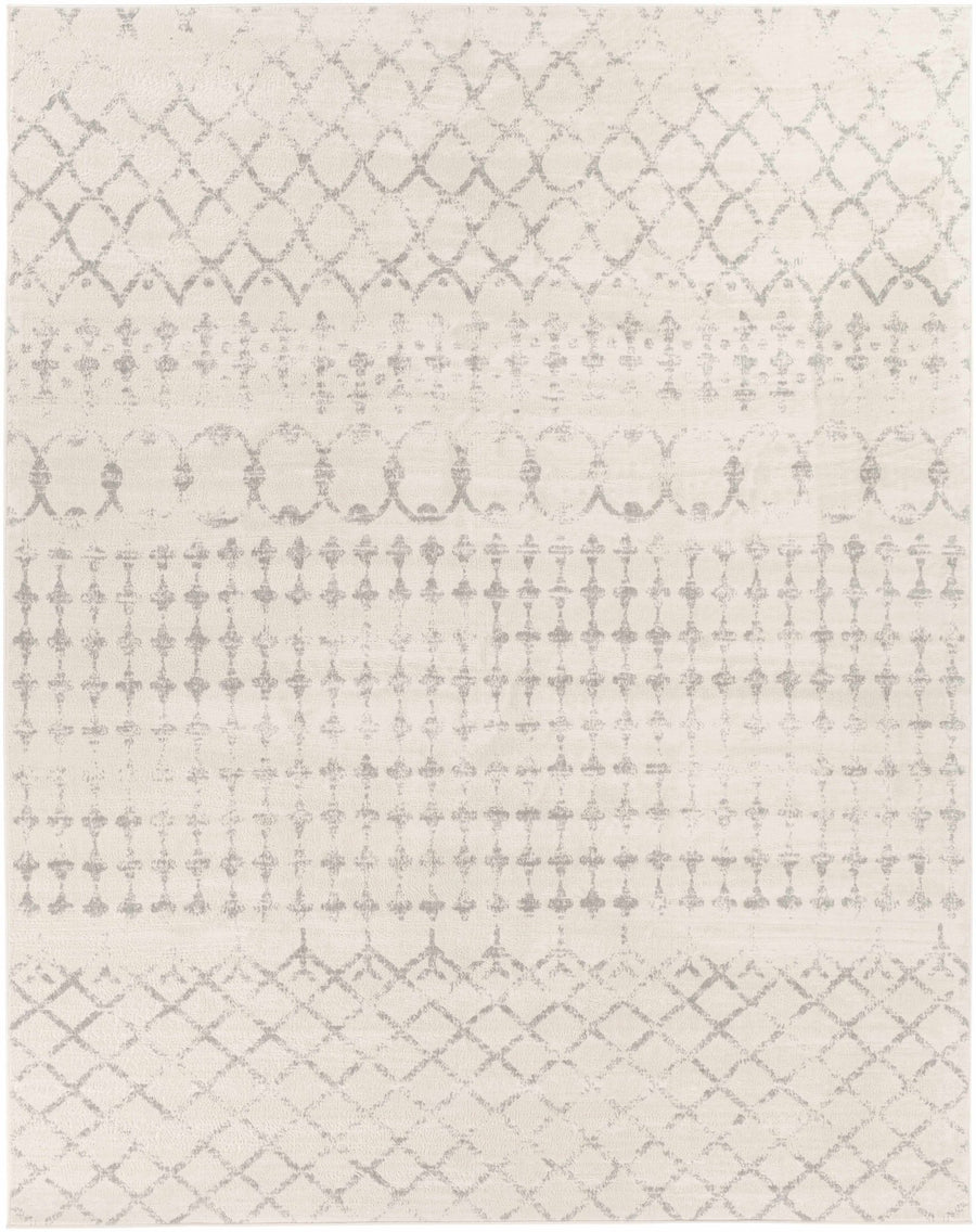 Warton Modern Geometrical Design Ivory And Gray Area Rug - The Rug Decor