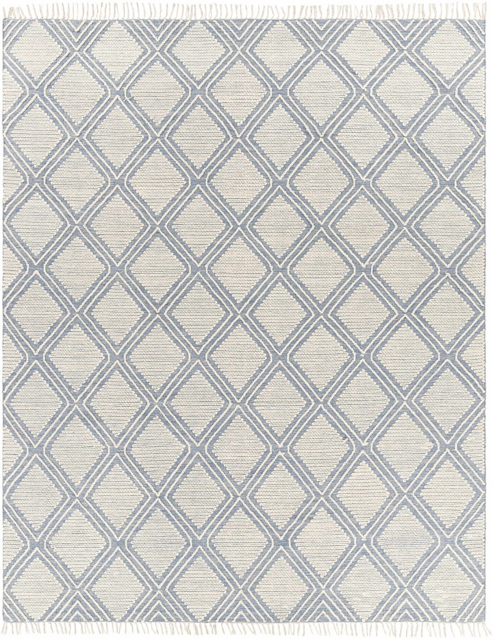 Washington Modern Style Ivory And Blue Hand Woven Area Rug - The Rug Decor