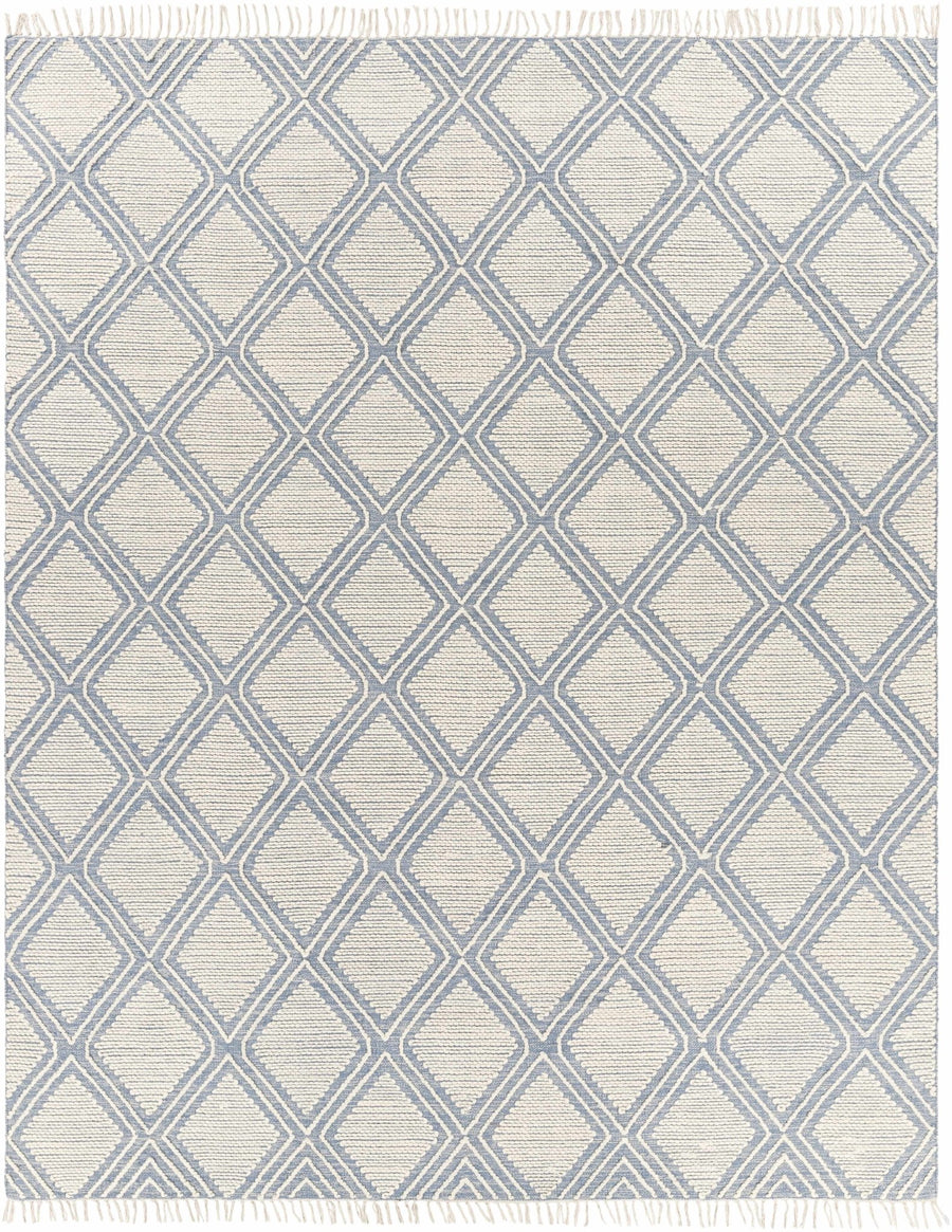 Washington Modern Style Ivory And Blue Hand Woven Area Rug - The Rug Decor