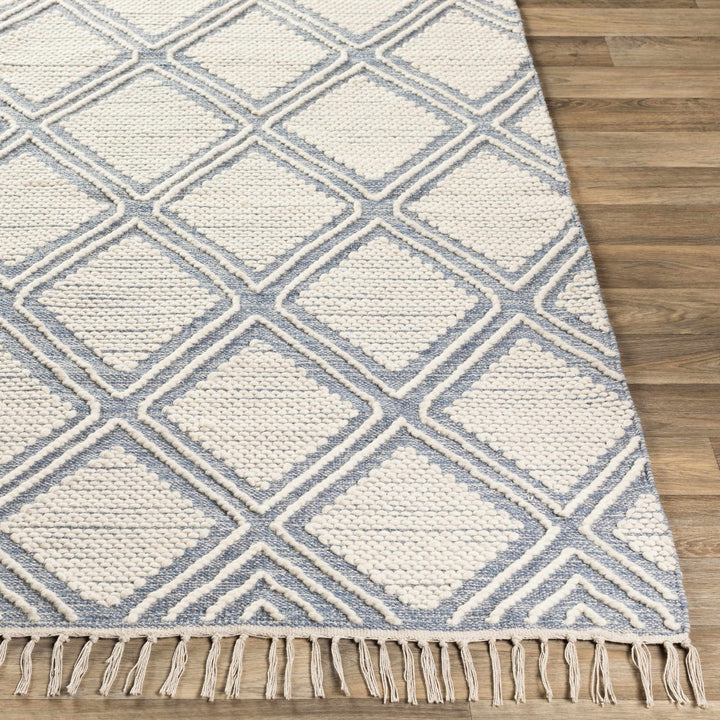 Washington Modern Style Ivory And Blue Hand Woven Area Rug - The Rug Decor