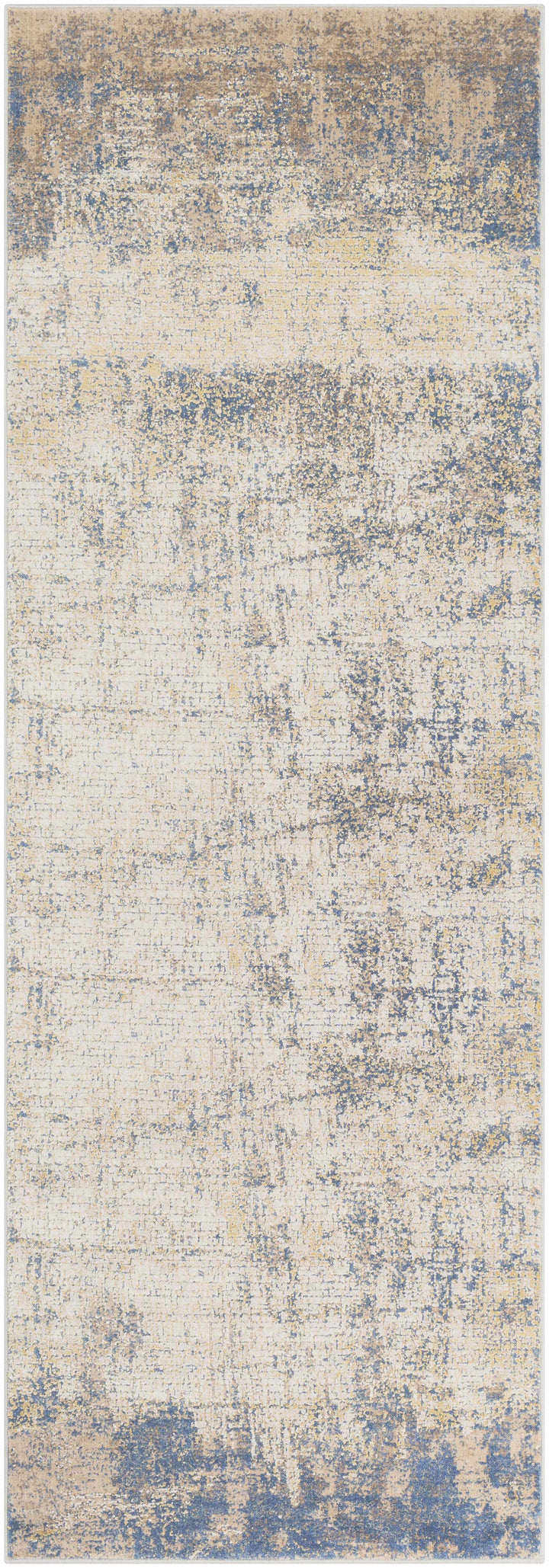 Watersmeet Modern Abstract Design Beige And Blue Area Rug