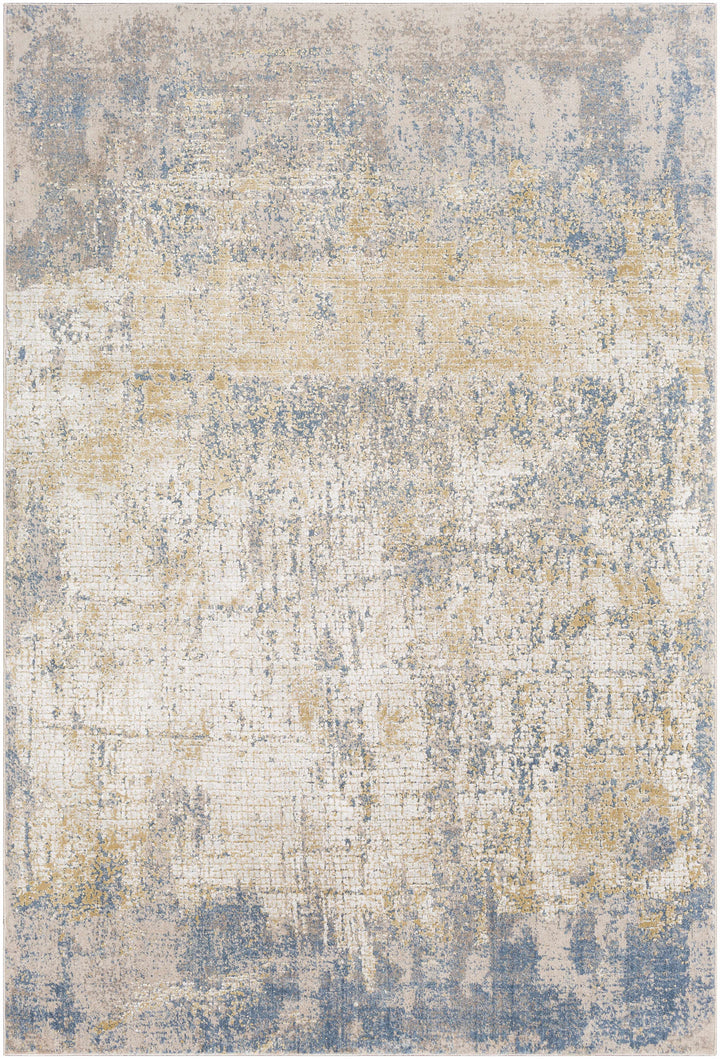 Watersmeet Modern Abstract Design Beige And Blue Area Rug