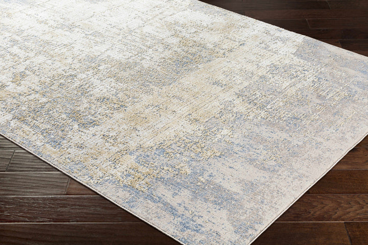 Watersmeet Modern Abstract Design Beige And Blue Area Rug