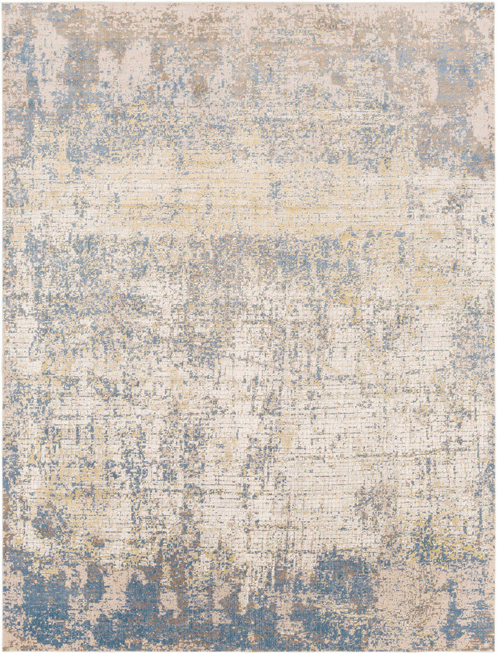 Watersmeet Modern Abstract Design Beige And Blue Area Rug