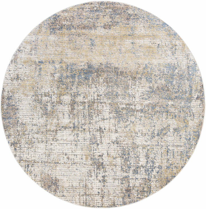 Watersmeet Modern Abstract Design Beige And Blue Area Rug