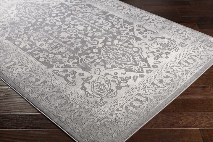 Watford Traditional Medallion Gray And Ivory Area Rug - The Rug Decor