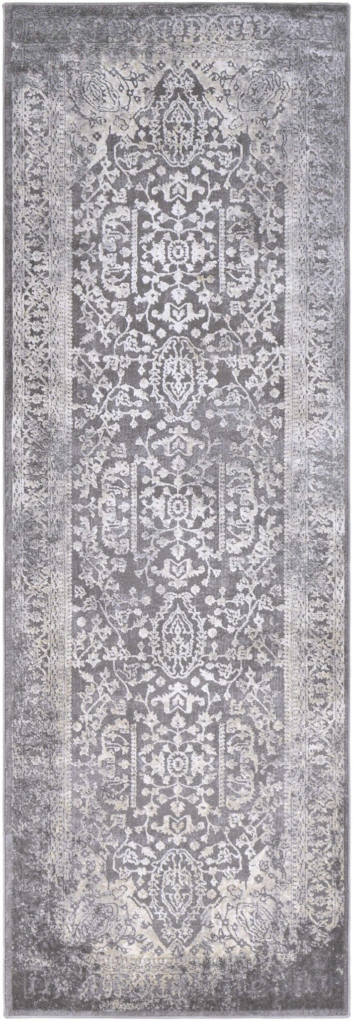 Watford Traditional Medallion Gray And Ivory Area Rug - The Rug Decor
