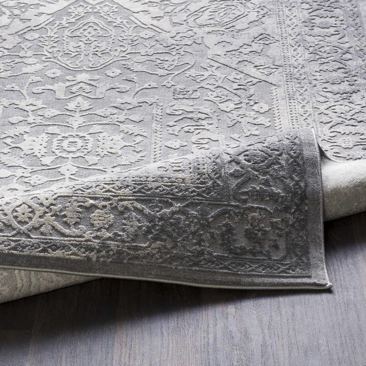 Watford Traditional Medallion Gray And Ivory Area Rug - The Rug Decor