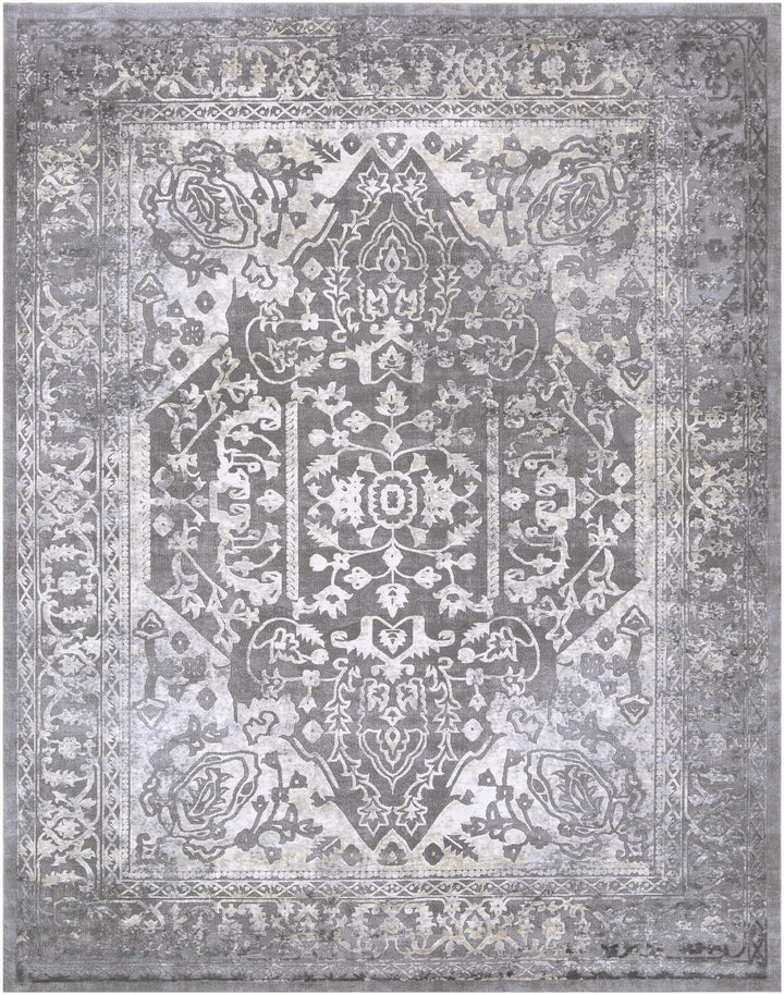 Watford Traditional Medallion Gray And Ivory Area Rug - The Rug Decor