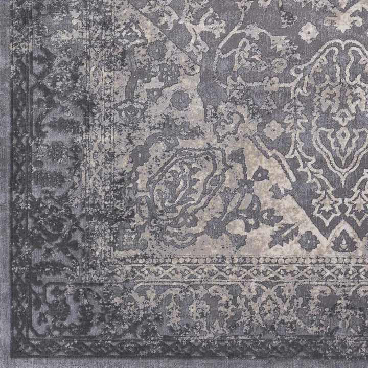 Watford Traditional Medallion Gray And Ivory Area Rug - The Rug Decor
