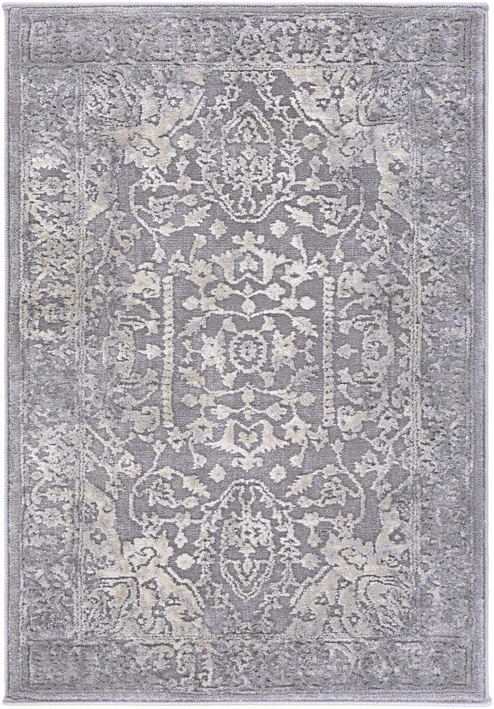 Watford Traditional Medallion Gray And Ivory Area Rug - The Rug Decor