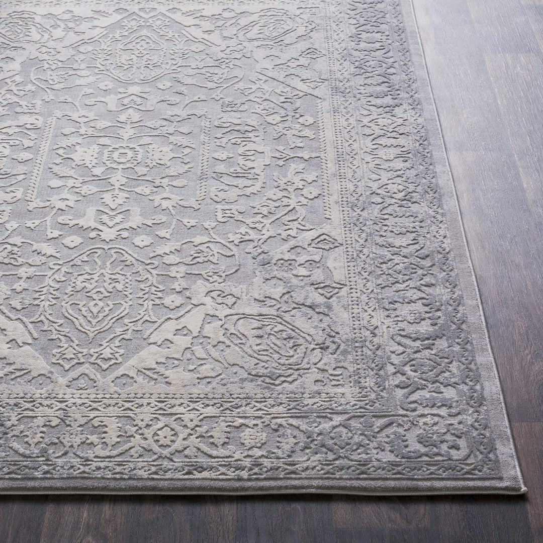 Watford Traditional Medallion Gray And Ivory Area Rug - The Rug Decor