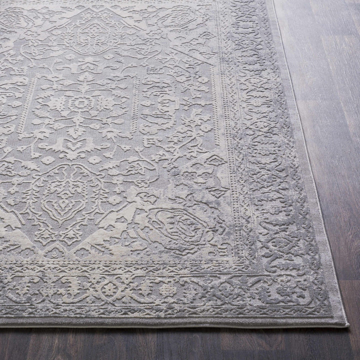 Watford Traditional Medallion Gray And Ivory Area Rug - The Rug Decor