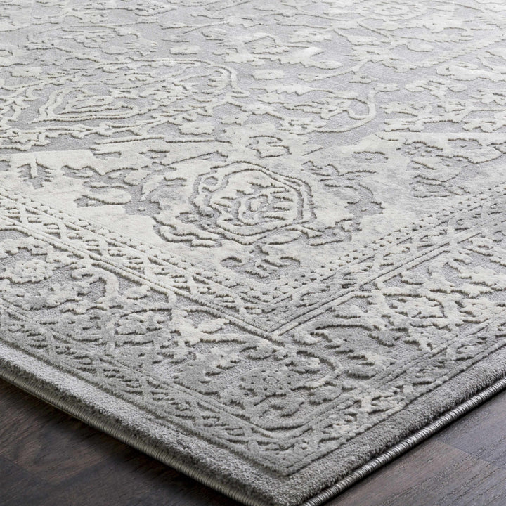 Watford Traditional Medallion Gray And Ivory Area Rug - The Rug Decor