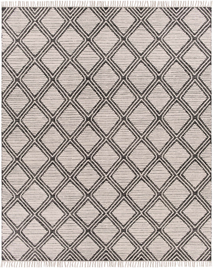 Wausa Modern Geometrical Ivory And Black Area Rug - The Rug Decor