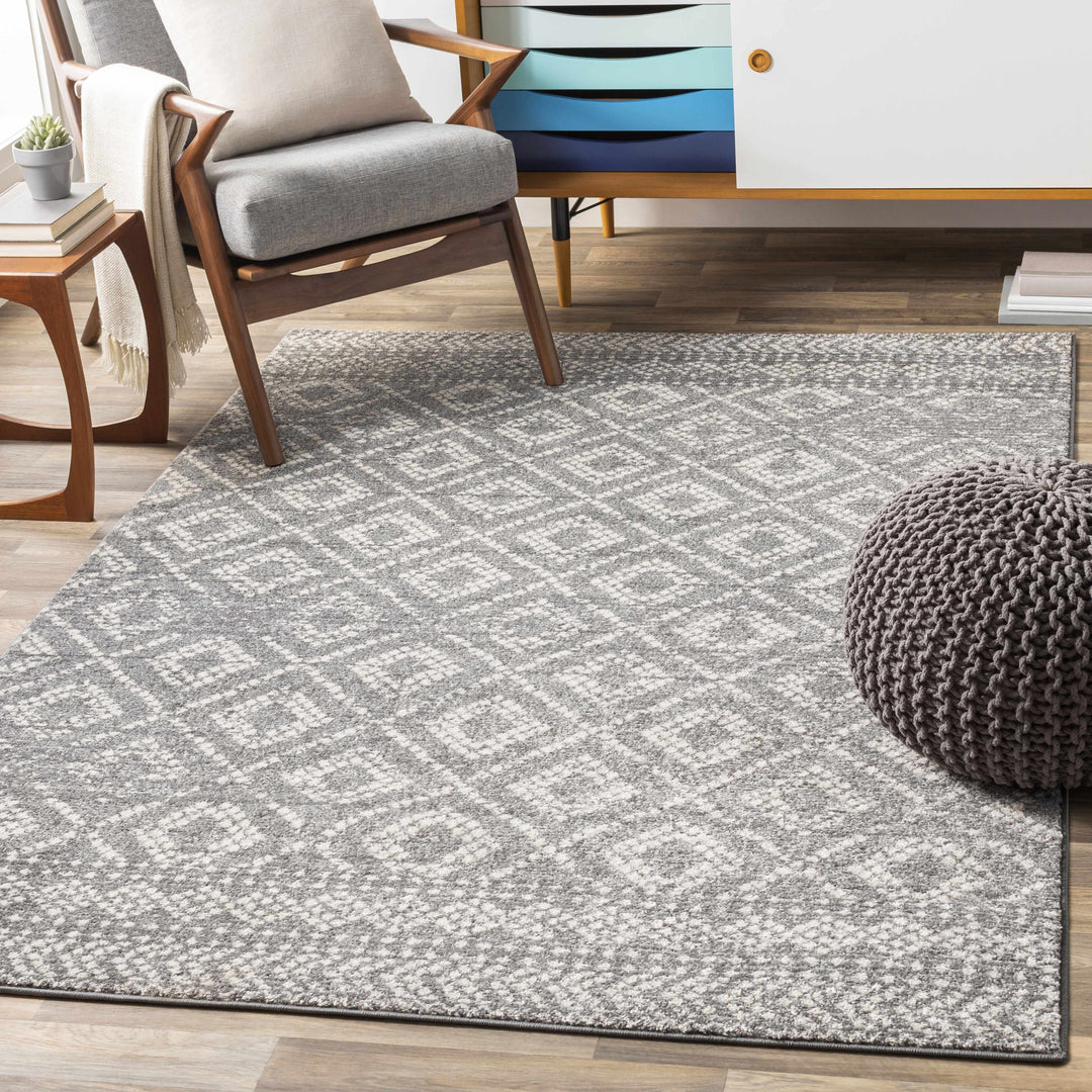 Webb Modern Geometrical Design Gray Area Rug