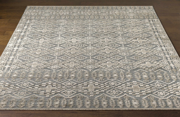 Woodsfield Modern Geometrical Gray And Beige Hand Knotted Area Rug
