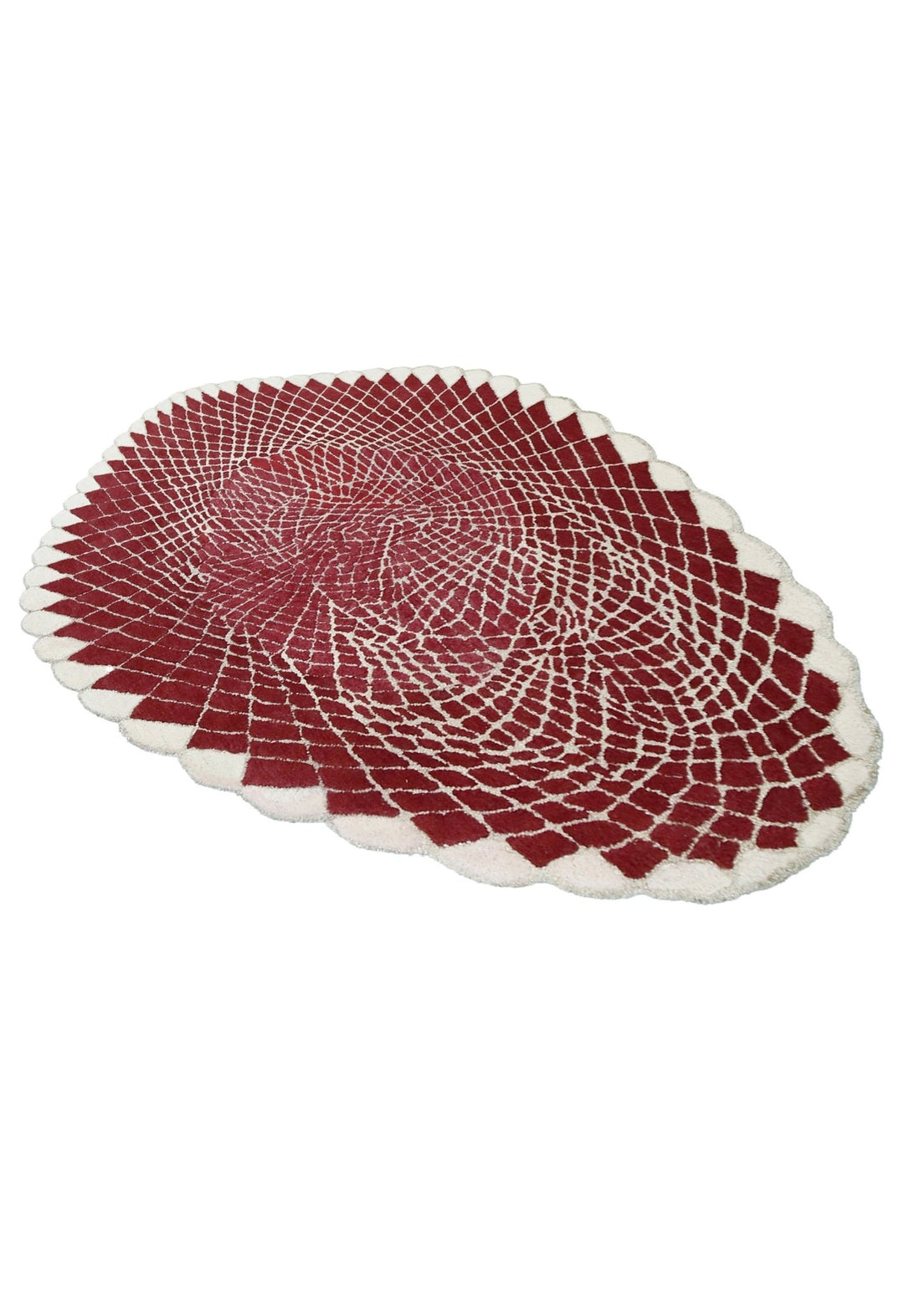 Web Hand Tufted 5x8 Modern Style Maroon Wool Area Rug - The Rug Decor