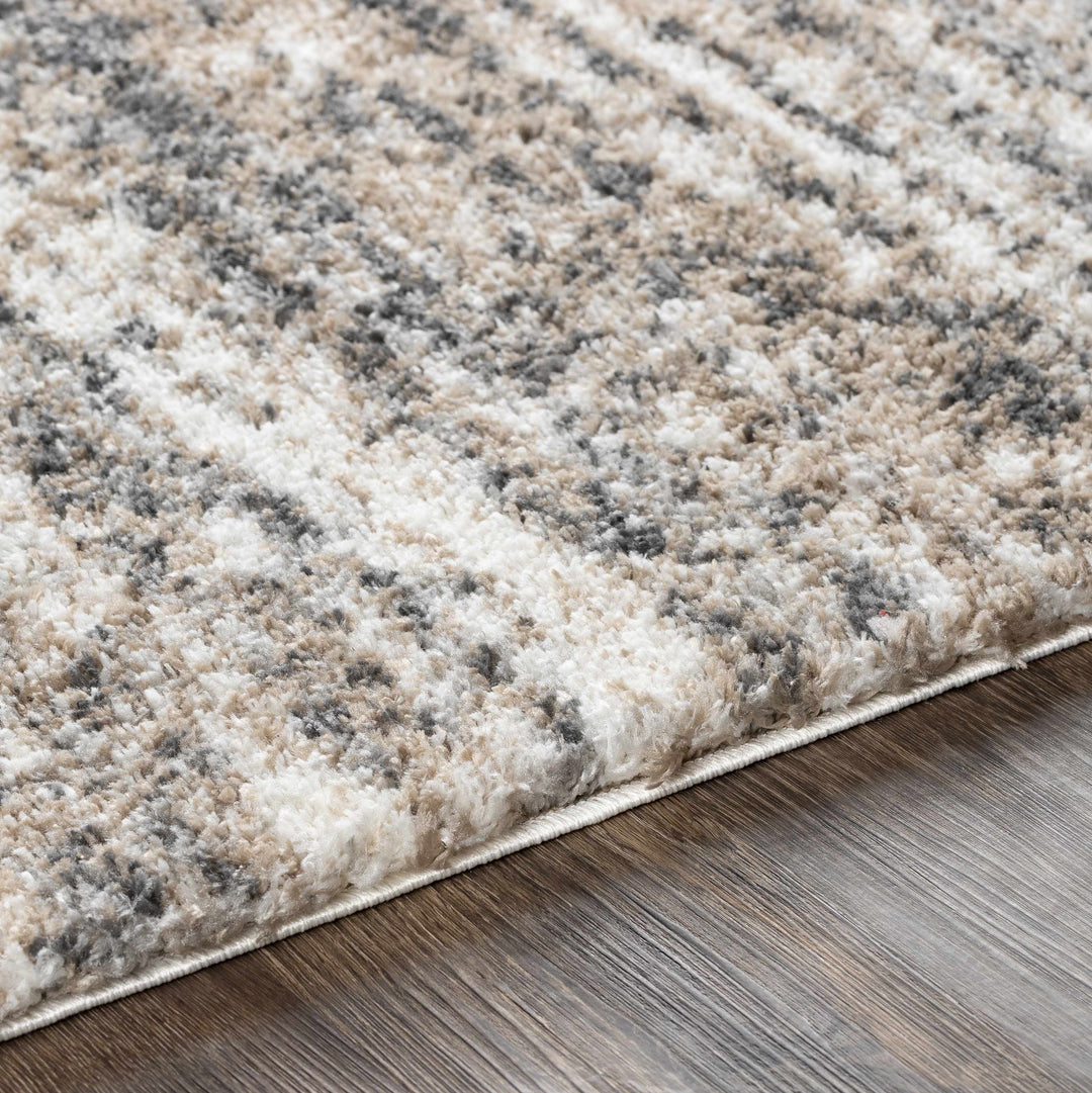 Weddin Modern Abstract Design Ivory And Gray Area Rug
