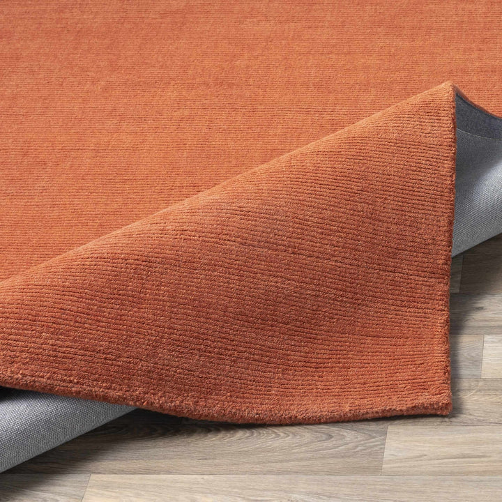 Welch Brockton Modern Solid Rust Hand Loomed Wool Rug - The Rug Decor