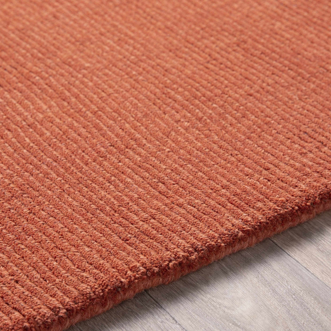 Welch Brockton Modern Solid Rust Hand Loomed Wool Rug - The Rug Decor
