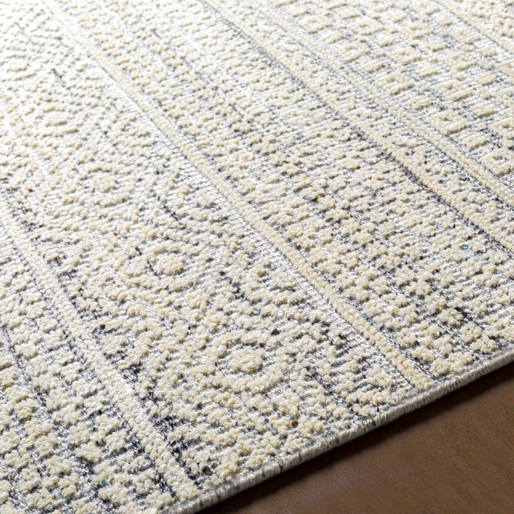 Wessington Ivory And Gray Modern geometrical Hand Knotted Area Rug