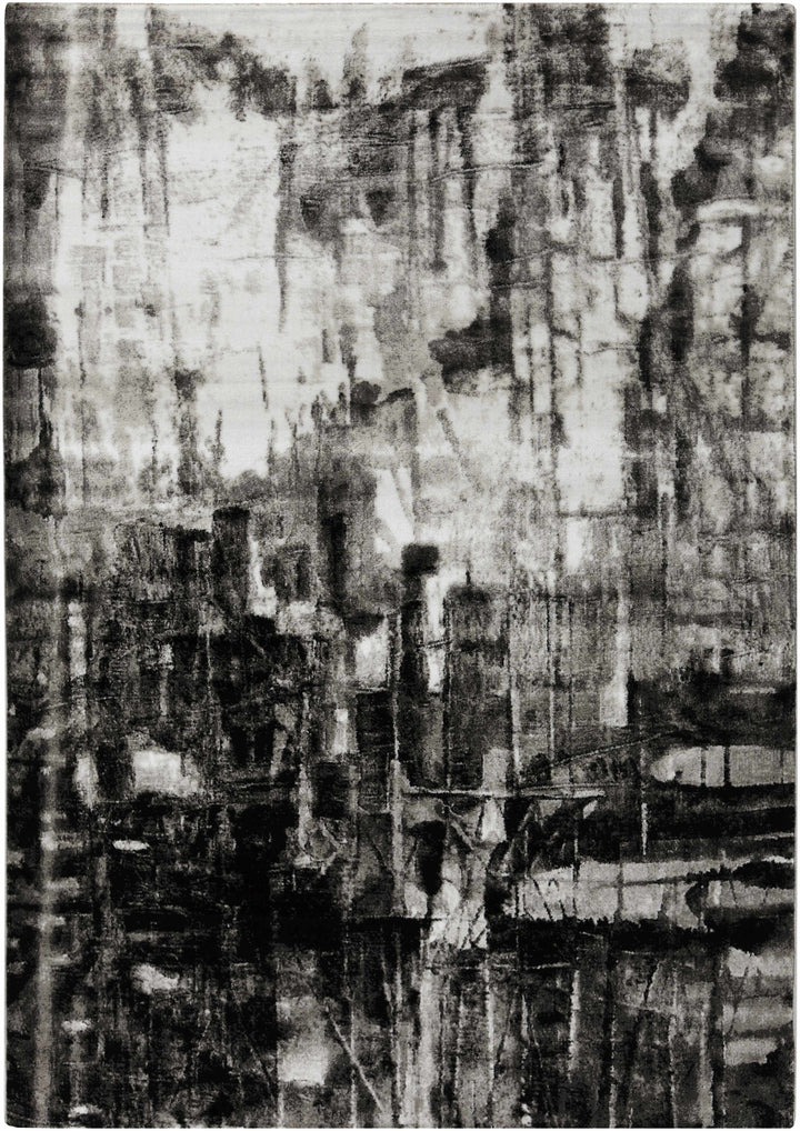 Westpoint Black And Ivory Modern Abstract Design Area Rug