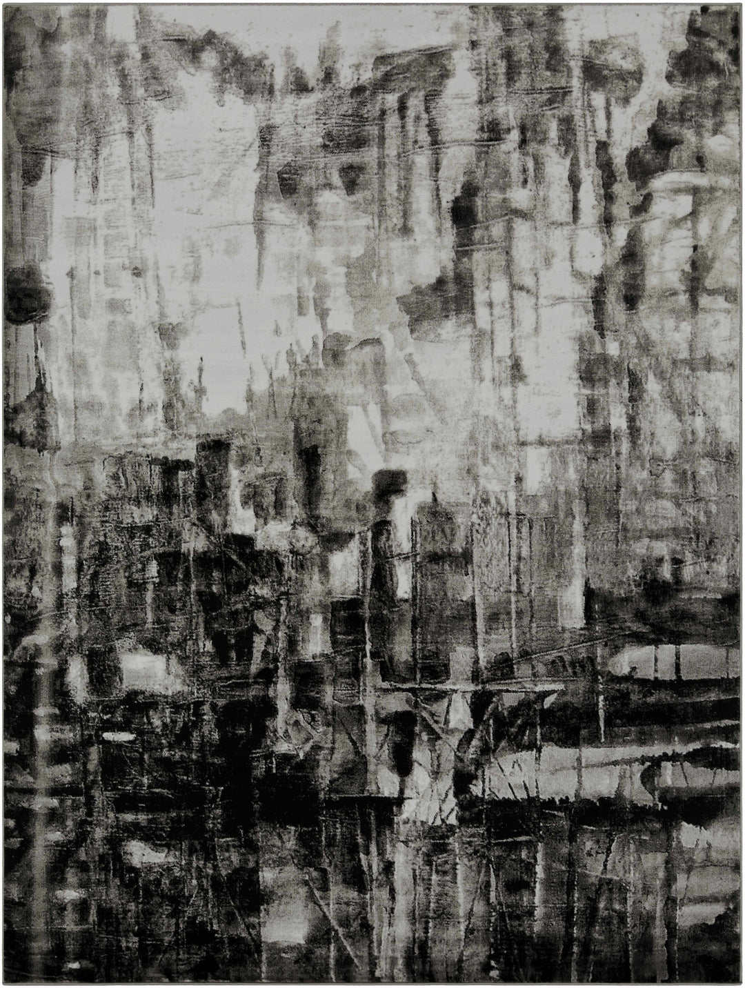 Westpoint Black And Ivory Modern Abstract Design Area Rug